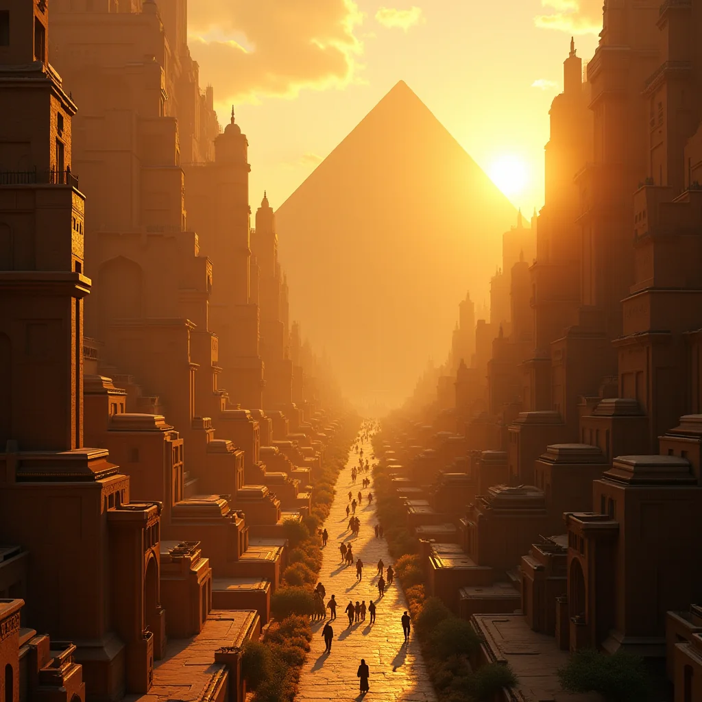 Avenue vers la grande pyramide