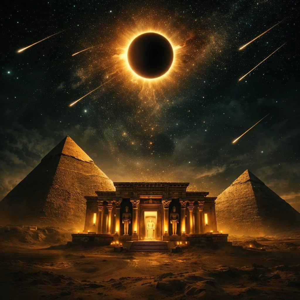 Éclipse et pluie d'étoiles