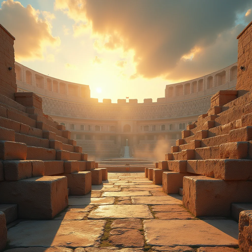 L'arène au soleil levant