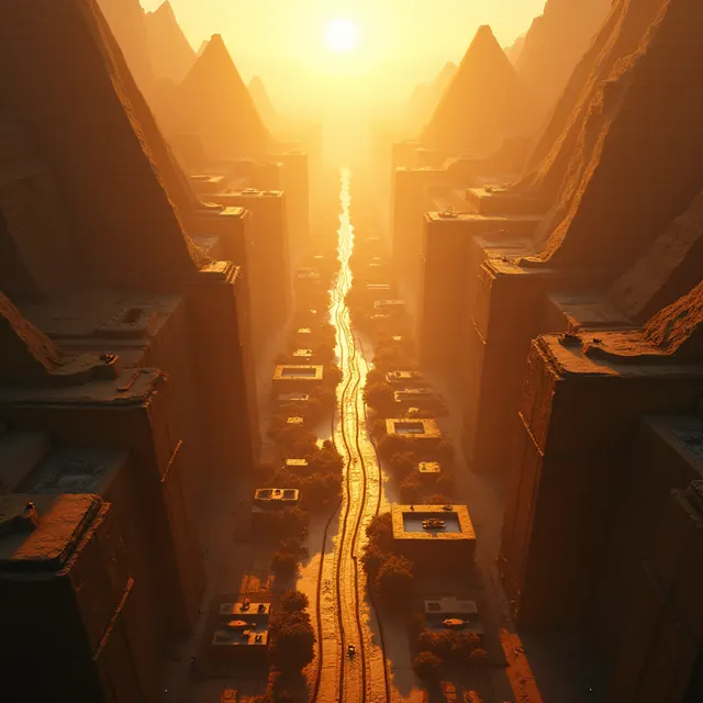 Cité des pyramides vue du ciel