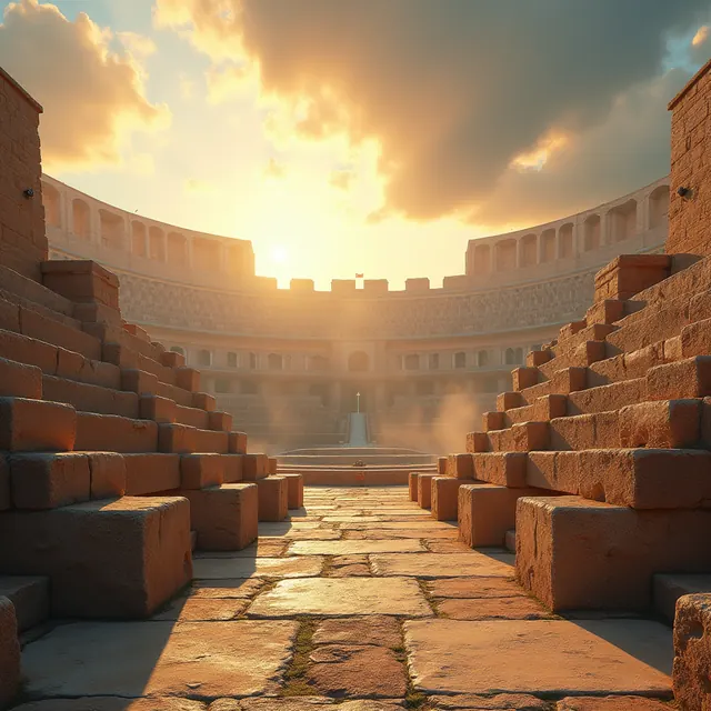 L'arène au soleil levant
