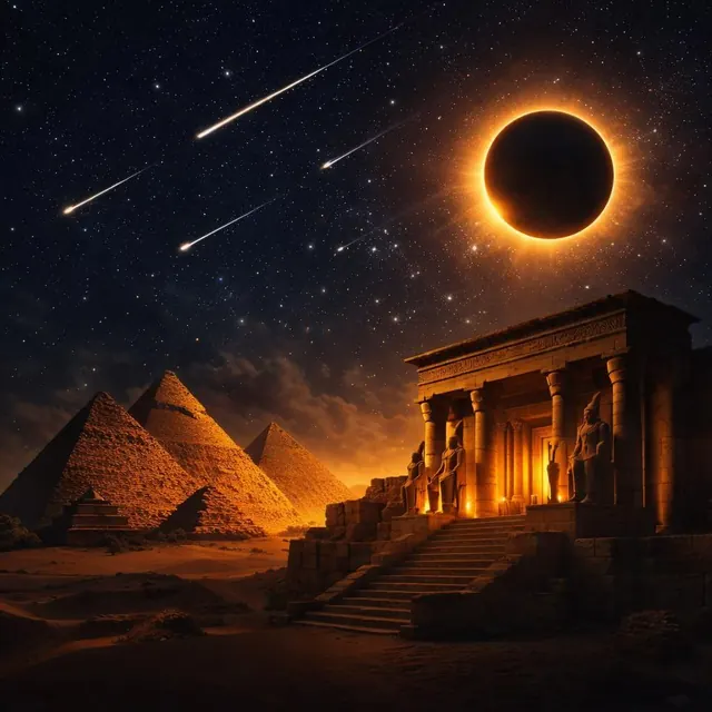 Nuit d'éclipse sur Gizeh